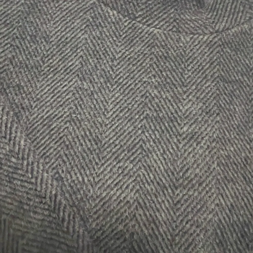 Madewell grey muted plaid mock neck boxy sweater